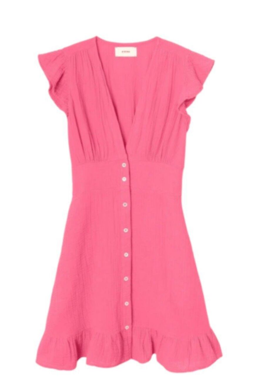 Xirena Dalton Dress in Hot Pink 100% Cotton NWT Size XS